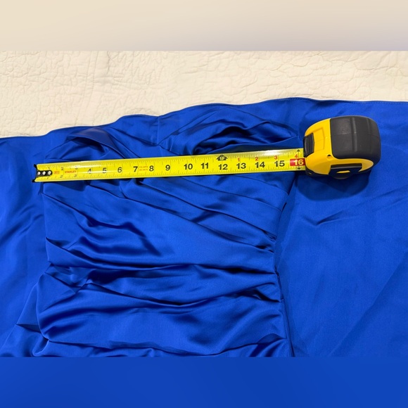 David's Bridal womens Royal Blue Strapless Maxi Dress Size 8 - Picture 7 of 14